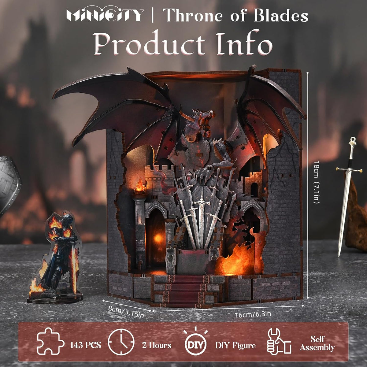 Minicity Throne of Blades DIY book nook kit