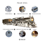 Metal Time Polar Steel Magic Express Mechanical Steam Train – DIY Metal Model Kit