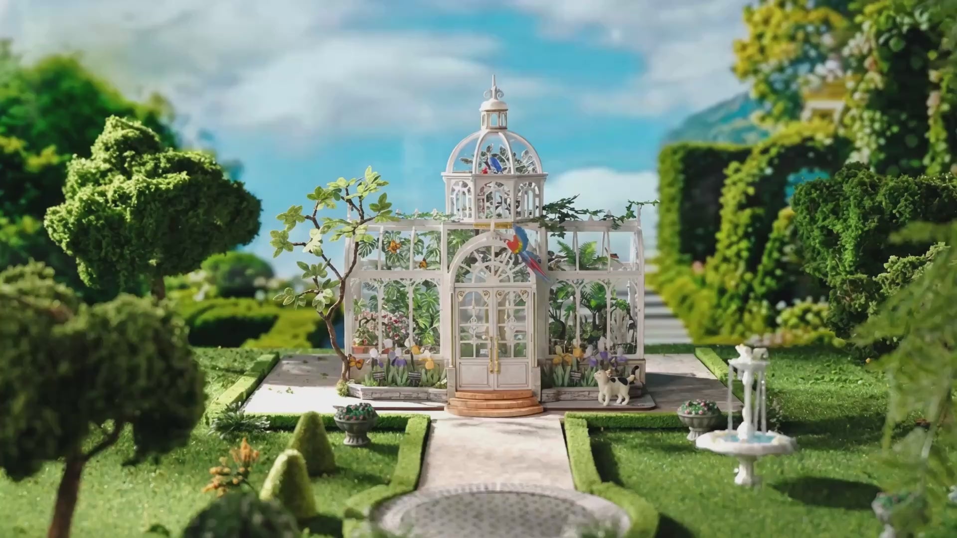 Rolife Oxygen Oasis DIY miniature greenhouse house kit video and garden display