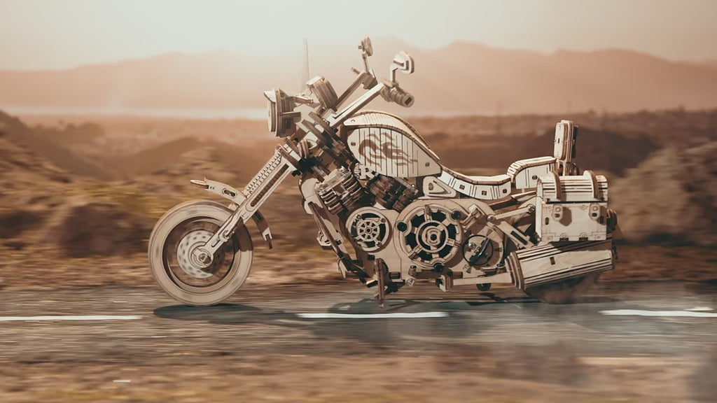 Vintage Cruiser Motorcycle – 3D Wooden Mechanical Model Kit