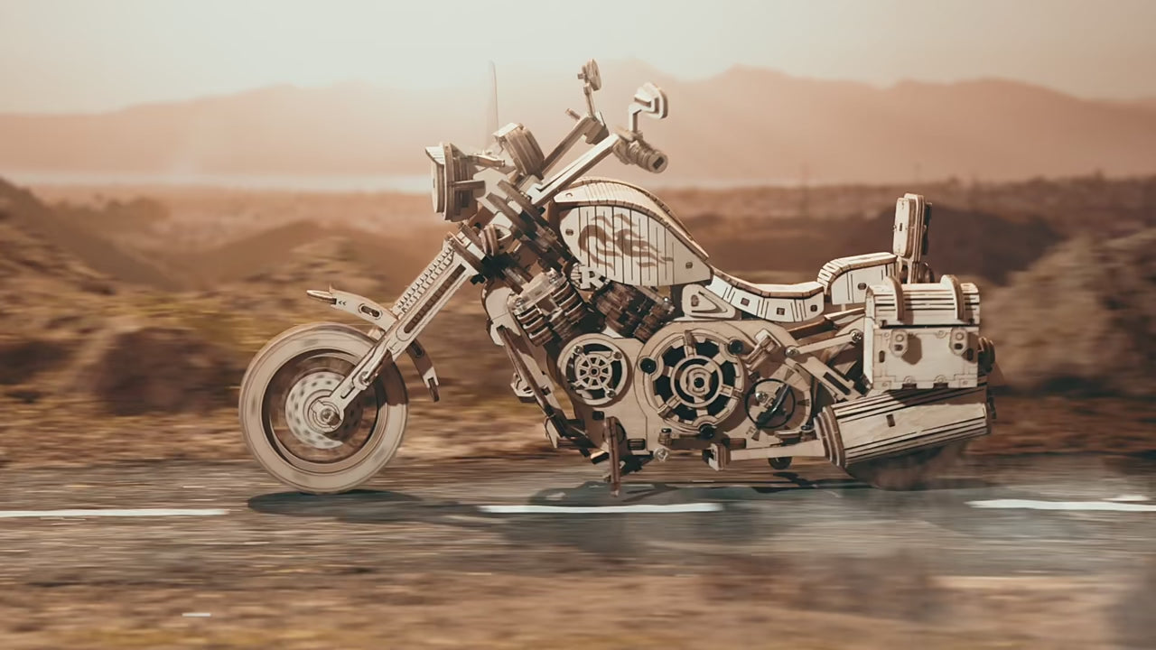 Vintage Cruiser Motorcycle – 3D Wooden Mechanical Model Kit