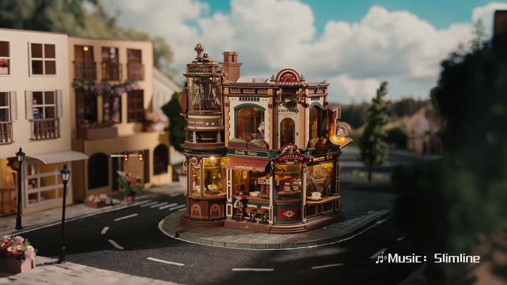 Dream Coffee Factory – 3D Wooden Mechanical Music Box Kit