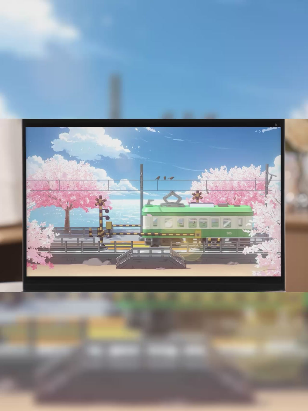 Sakura Journey Tram – 3D Wooden Puzzle Kit