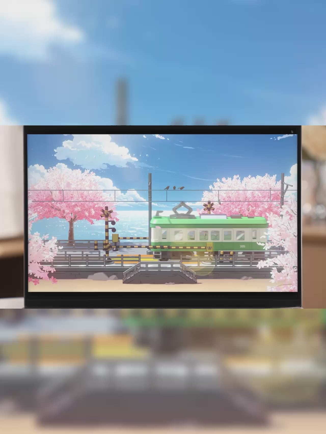 Sakura Journey Tram – 3D Wooden Puzzle Kit