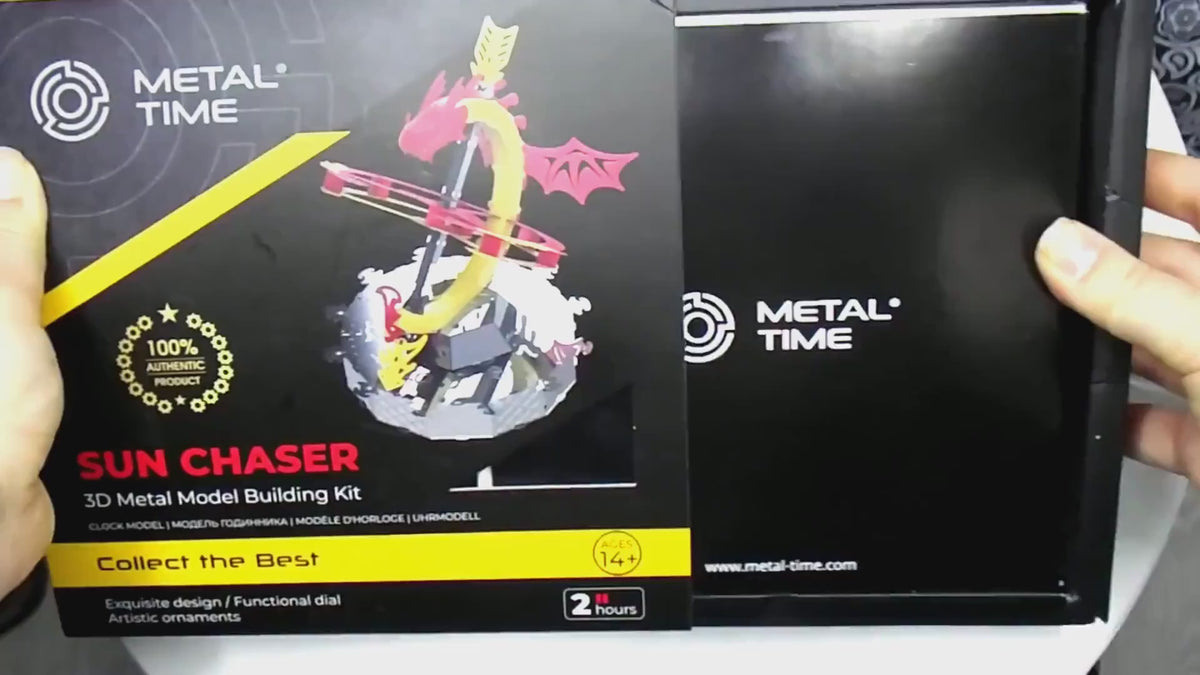 Metal Time Sun Chaser Dragon Style Desk Clock - DIY Metal Model Kit