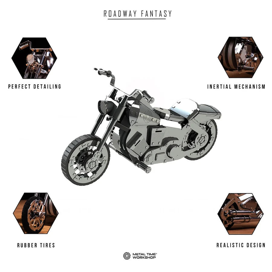 Metal Time Roadway Fantasy Harley Motorcycle - DIY Metal Model Kit