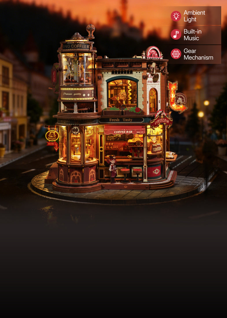 Dream Coffee Factory – 3D Wooden Mechanical Music Box Kit