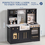 ROBUD Modern Play Kitchen for Kids with 101 cm height, 100 cm width and 36 cm depth in a spacious wooden design