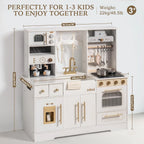 ROBUD Modern Play Kitchen for Kids with 101 cm height, 100 cm width, 36 cm depth and spacious wooden design