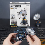 ROKR MECHMIX Air Radar CGM04 DIY mechanical model kit box displayed with the completed radar model, 73-piece set and assembly components