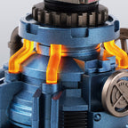 ROKR Air Radar close-up highlighting four glowing orange transmission pipes, blue mechanical housing and metallic gear details