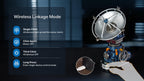ROKR Air Radar wireless linkage mode showing one-touch motor activation, lighting control and single-device operation