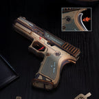 ROKR Legato C18 wooden model close-up highlighting the red trigger detail, textured grip and layered wooden construction
