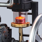 ROKR Thermo Engine close-up of the illuminated orange cylinder and piston mechanism inside the miniature engine frame