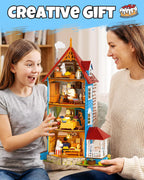 Rolife Moominhouse four-storey DIY miniature house presented as a creative gift for Moomin fans, model builders and miniature collectors