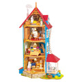 Rolife Moominhouse DA009 DIY miniature house kit featuring the four-storey Moomin family home, colourful rooms, miniature furniture and character figures