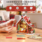 Rolife Polaris Post DIY miniature house kit featuring 434 pieces, intermediate difficulty, glue-free snap-fit construction and a recommended age of 14+