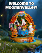 Rolife Snorkmaiden's Garden Party miniature scene displayed in a fantasy garden setting inspired by Moominvalley