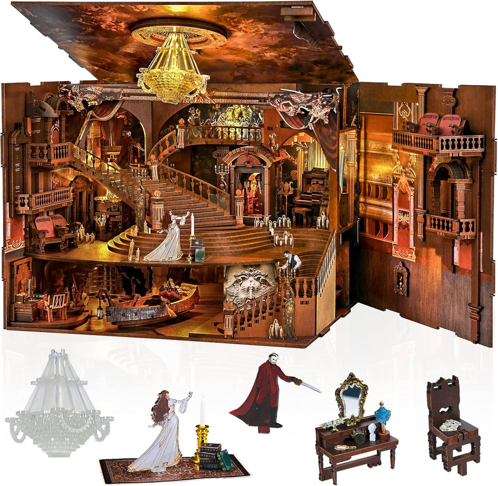 The Phantom of the Opera MAX Book Nook interior with miniature theatre details and accessories