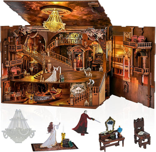 The Phantom of the Opera MAX Book Nook interior with miniature theatre details and accessories