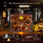 The Phantom of the Opera MAX DIY Book Nook Kit features, dimensions and 450-piece assembly