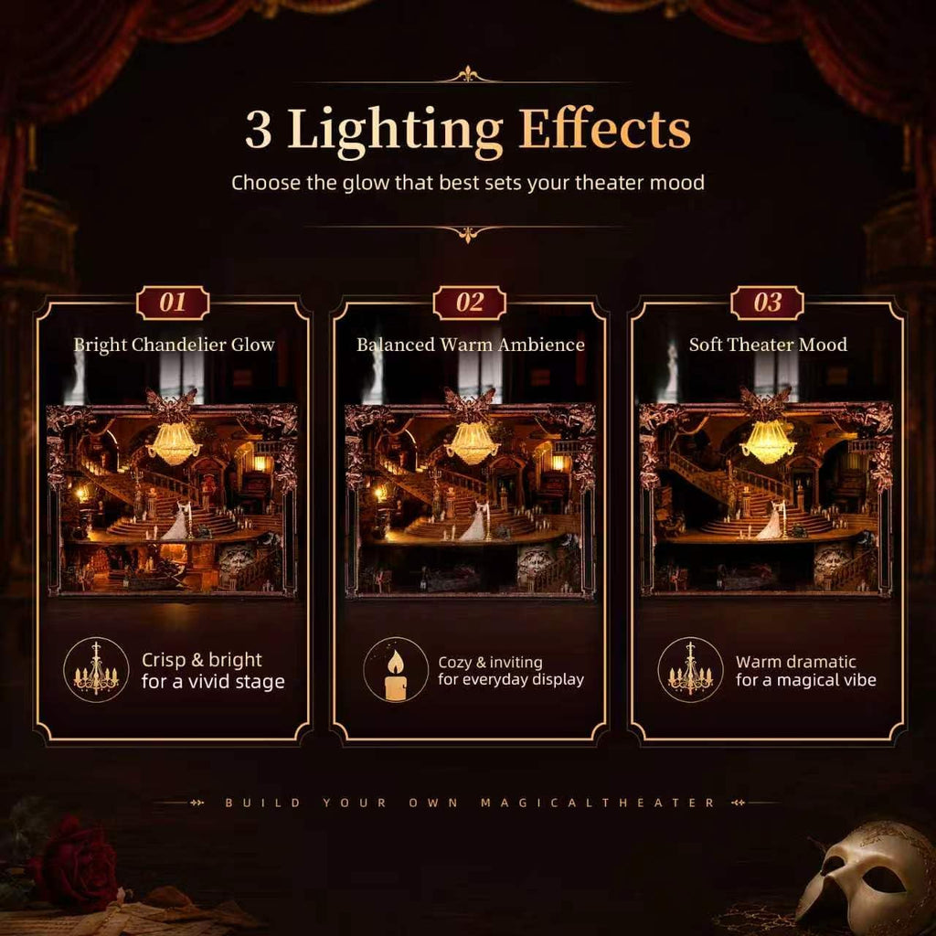 The Phantom of the Opera MAX Book Nook with three-level adjustable LED lighting