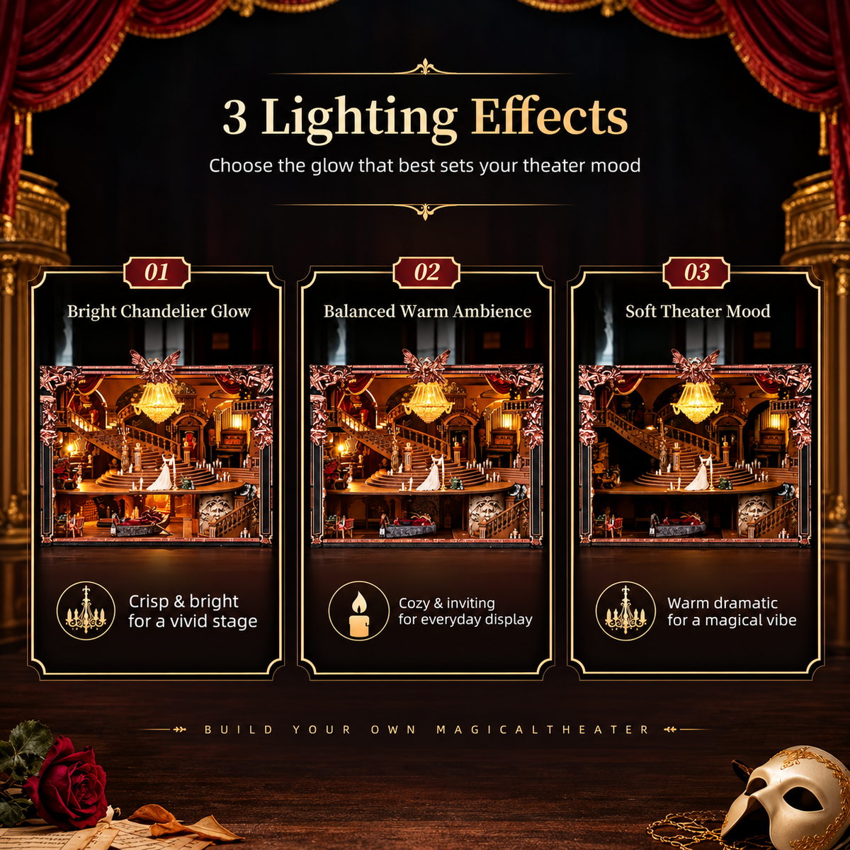 The Phantom of the Opera MAX Book Nook with three-level adjustable LED lighting