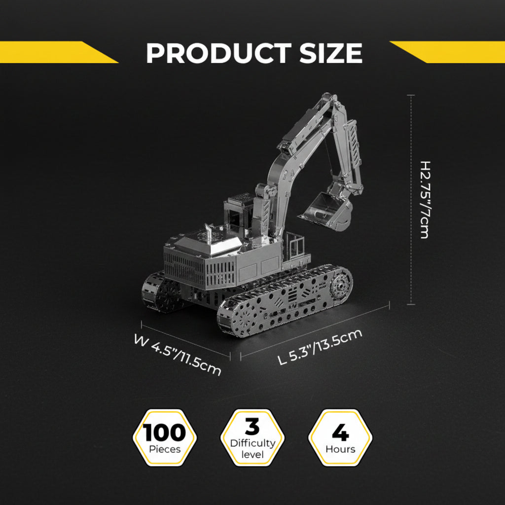 Metal Time Tireless Digger Excavator - DIY Metal Model Kit