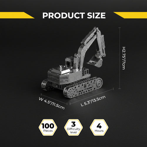 Metal Time Tireless Digger Excavator - DIY Metal Model Kit